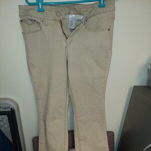 Time And Tru High Rise Bootcut Jeans Women's 14 Tan 5-Pocket Light Wash